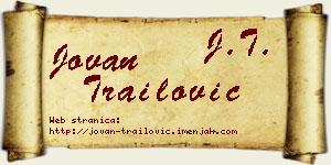 Jovan Trailović vizit kartica